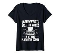 Women's Screenwriting Screenplay Screenwriter V-Neck T-Shirt