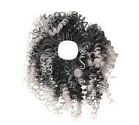 Women's Screw Curls Synthetic Wig African Textured Ponytail Hairpiece with Natural (B, One Size)