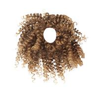 Women's Screw Curls Synthetic Wig African Textured Ponytail Hairpiece with Natural (C, One Size)