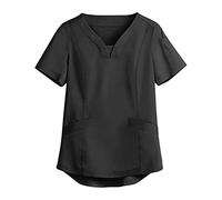 Womens Scrub Top 2024 Mock Wrap Classic Fit Graphic Beauty Salon for Dental Carer Vet Beauty Women's Nurse Scrubs Work Tunics Costumes Solid Color Workwear Mock Wrap Scrub Tunic Top