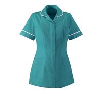 Womens Scrub Top Work Tunics Graphic Printed Care Uniform V Neck Healthcare Tunics Scrub Tops for Women UK Care Uniform Utility Shirt Beauty Salon Housekeeping Nursing Carers Uniform Mint Green