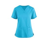 Womens Scrubs Uniform Work Tunics V Neck Housekeeping Care Uniform Scrub Tunic Top Nurses Uniform Costumes Doctors Hospital Solid Color Letter Print Beauty Salon for Dental Carer Vet Beauty