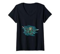 Womens Scuba Diver Discovering The Ocean V-Neck T-Shirt