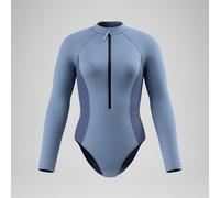 Women's Scuba Flex Long Sleeve Zip Swimsuit Grey/Blue - 2XL Grey/Blue 2XL