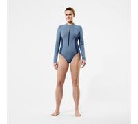 Women's Scuba Flex Long Sleeve Zip Swimsuit Grey/Blue - XS Grey/Blue XS