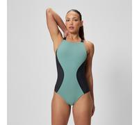 Women's Sculpture High Neck Contour Swimsuit Green/Black - 38 Moss Agate 38