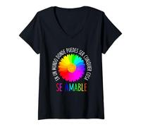Womens Se Amable Be Kind In Spanish - Encouraging and Inspiring V-Neck T-Shirt