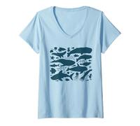 Women's Sea Animal Ocean Fish Octopus Shark Nature V-Neck T-Shirt
