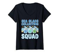 Womens Sea Glass Collecting Squad V-Neck T-Shirt