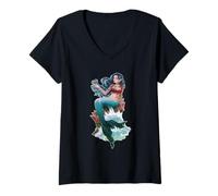 Womens Sea Siren Dark Mermaid Ocean Tears Mythical Depths Aesthetic V-Neck T-Shirt