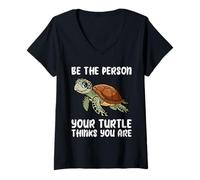 Womens Sea Turtle BE THE PERSON YOUR TURTLE THINKS Turtles V-Neck T-Shirt