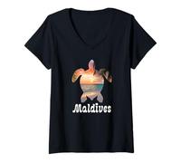 Women's Sea Turtle Maldives V-Neck T-Shirt