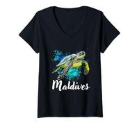 Women's Sea Turtle Maldives V-Neck T-Shirt