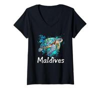 Women's Sea Turtle Maldives V-Neck T-Shirt