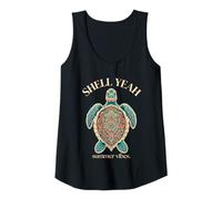 Womens Sea Turtle Mandala Shell Yeah Summer Vibes Beach Lover Tank Top