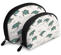 Womens Sea Turtles Ocean Nautical Summer Kids Turtles Reptiles Travel Cosmetic Bags Waterproof 2PC Makeup Clutch Pouch Cosmetic and Toiletries Organizer Bag Portable Travel Toiletry Pouch Girls