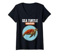 Womens Sea Turtles Sea Turtle Whisperer V-Neck T-Shirt