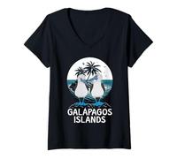 Womens Seabirds Blue-footed Booby Galapagos Bird V-Neck T-Shirt