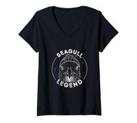 Womens Seagull Legend Seabird Bennies Harbour Albatros Gull V-Neck T-Shirt
