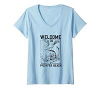 Womens Seagull on Skull - Pfeiffer Beach V-Neck T-Shirt