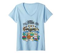 Women's Seagull Slowly Crushing 4th Grade Sloth Geography Student V-Neck T-Shirt
