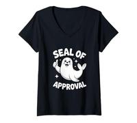 Women's Seal of Approval Pun Funny Seal V-Neck T-Shirt