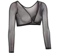 Women's Seamless Arm Shaper Slim Upper Sleeves Top Body Shaper Compression Vest Mesh Long Sleeves Bottoms (Black, M)