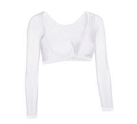 Women's Seamless Arm Shaper Slim Upper Sleeves Top Body Shaper Compression Vest Mesh Long Sleeves Bottoms (White, M)