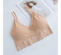 Women's Seamless Backless Camisole Bra with Underwire Framework and U-Shaped Sports Bra Configuration for Spring Summer Autumn Winter Wear (One Size Apricot)