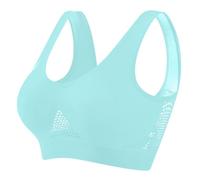 Women's Seamless Everyday Bra, Wire Free Sports Bra with Racerback, Medium Bralettes Padding, Removable Pads, Non-Wired No Buckle, Breathable Nylon Mesh Design, Yoga Plus Size