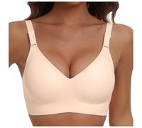Women's Seamless Full Coverage Wireless Bra for Large Bust Minimizing and Side Support, Anti-Dropping Comfortable Lingerie with Wide Strap and Back Beauty Design