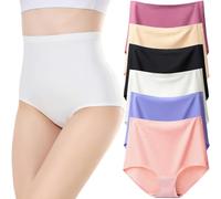 Womens Seamless Underwear Ice Silk Invisible Knickers Full Coverage Underpants Quick Dry Panty High Rise Panties Breathable Comfy Briefs 6 Pack