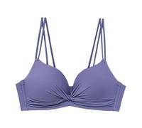 Women's Seamless Unpadded Push Up Bra Backless Design with Sheer See Through Fabric for Comfort (Blue, 32/70)