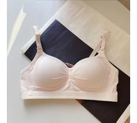 Women's Seamless Wirefree Bra with Removable Pads Soft Support Yoga Sleep Bralette Bowknot Detail 32-38(Nude 34/75ABC)