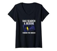 Women's Search and Rescue Finding The Unseen Drone Operator Design V-Neck T-Shirt