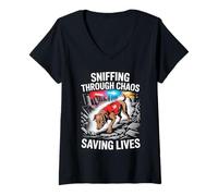 Womens Search And Rescue K9 Working Dogs Wilderness SAR Unit V-Neck T-Shirt