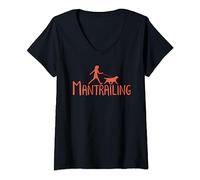 Womens Search Dog Finding Dog Mantrailing Dog Lovers V-Neck T-Shirt