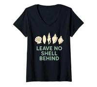 Womens Seashell Collector Beachcomber Shoreline Treasure Ocean Love V-Neck T-Shirt