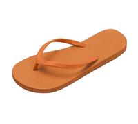 Women's Seaside Flip Flops with Yoga Mat Cushion, Hawaiian Summer Beach Open Toe Slip On Thong Sandals Comfortable Lightweight Anti-Slip Slides for Outdoor Travel Shower Swimming Pool Orange
