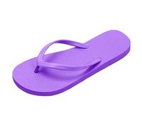 Women's Seaside Flip Flops with Yoga Mat Cushion, Hawaiian Summer Beach Open Toe Slip On Thong Sandals Comfortable Lightweight Anti-Slip Slides for Outdoor Travel Shower Swimming Pool Purple
