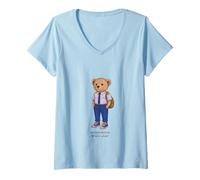 Womens Second 2nd Officer Bear Aviator Wear Airline Pilot Uniform V-Neck T-Shirt