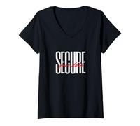 Women's Secure Your Data Cybersecurity Expert Infosec Encrypted Chat V-Neck T-Shirt