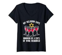 Womens Seder Leader Jewish Food Religion Matzah Passover Leader V-Neck T-Shirt