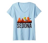 Womens Sedona Arizona Desert Vibes Pride Roadrunner V-Neck T-Shirt