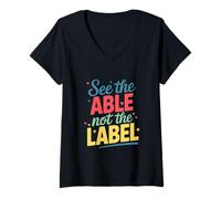 Women's See The Able Not The Label Special Education Teacher V-Neck T-Shirt