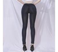 Women's See Through Leggings High Elastic Sheer For Ultra Thin Skinny Yoga Pants Trousers Silky Mesh Transparent Tights for Daily Wear(Black)