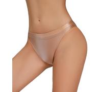 Womens See Through Oil Shiny Glossy Briefs Sheer See Through Stretchy Soft Low Rise Panties Underwear Brown M