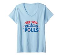 Women's See You At The Polls Patriotic Voting Rights V-Neck T-Shirt