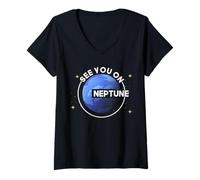Women's See You On Neptune - Neptune Planet Space Lover V-Neck T-Shirt