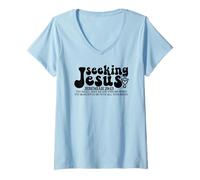 Womens Seeking Jesus - Jeremiah 29:13 V-Neck T-Shirt